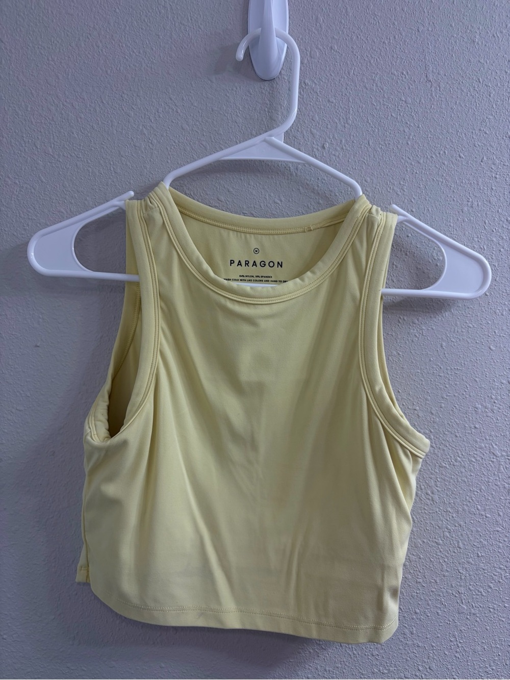 PARAGON Pale Yellow Cropped Athletic Tank